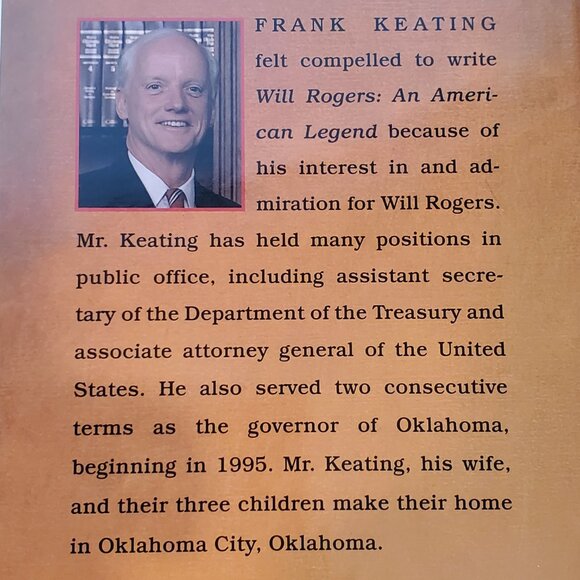 Hardcover Signed Children's Book: Will Rogers By Frank Keating - Picture 6 of 8